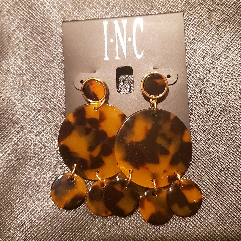 Calico acrylic earrings